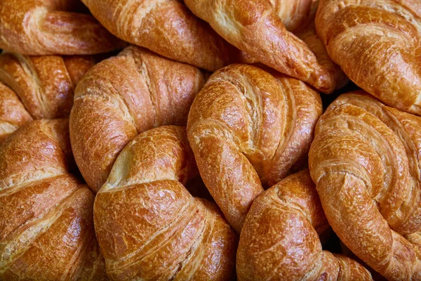 Bild Bakgrund Tillgång Vägg Croissanter Bakverk Franska Bakverk Bröd — Stockfoto