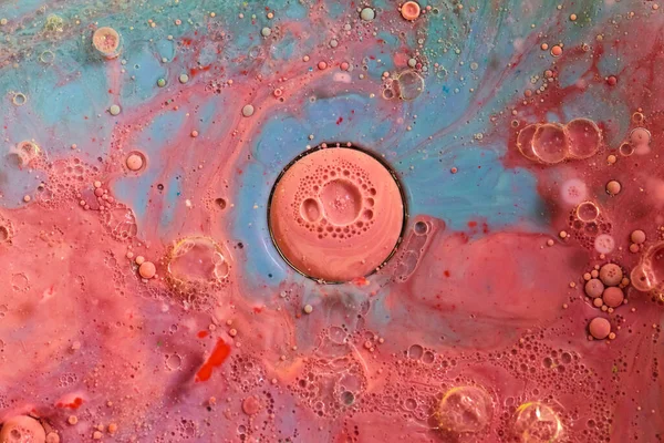 Bild Des Abstrakten Roten Planeten Mars Und Milchblasen Wirbeln Roten — Stockfoto