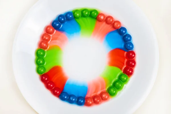 Obraz Skittles Candy Rainbow Circle Białym Tle — Zdjęcie stockowe