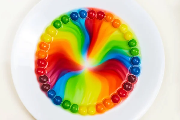 Şekerden gökkuşağının tam daire görüntüsü