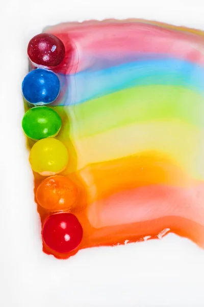 Image Asset Skittles Rainbow Csík Fehér Alapon — Stock Fotó