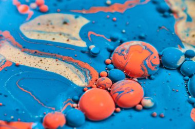 Akrilik boya ve yağ denizindeki üç boyutlu baloncuk resmi soyut bir arkaplan varlığında