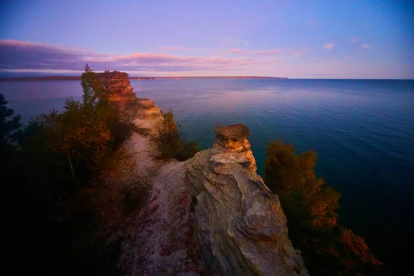 stock image Image of Zen great lake at sunrise or sunset with purple sky over Miners Castle