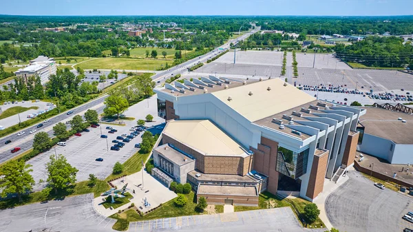 Imagen Aerial Allen County War Memorial Coliseum Con Campus Universitario — Foto de Stock