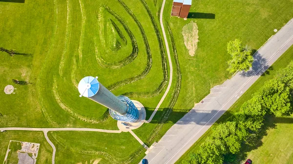 Image Aerial Rastin Observation Tower Tiered Hills Drone View — Stock Photo, Image