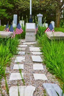 Vatanseverlik, anıt, mezarlık, mezar taşları, mezar taşları, Amerikan bayrakları, mezarlar