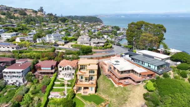 Video Aerial Video Gorgeous Houses Hill Tiburon California — Stock Video