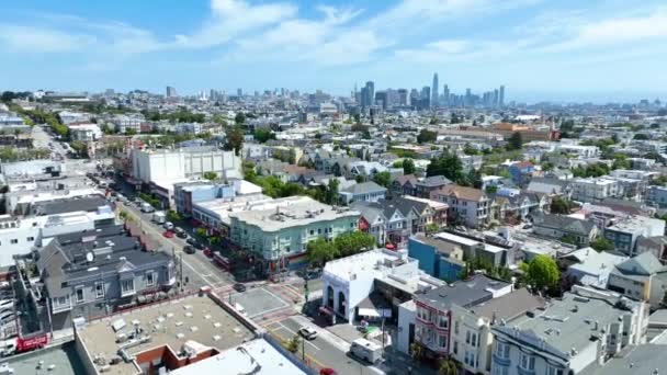 Nagranie Dolly Odchylone Ujęcie Miasta San Francisco Końcowym Naciskiem Rainbow — Wideo stockowe