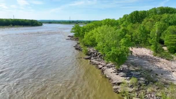 Video Falls Ohio State Park Video Aéreo Ohio River — Vídeo de stock