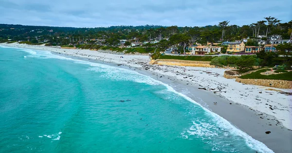 Afbeelding Van Hoog Uitzicht Vanuit Lucht Carmel Beach Met Talud — Stockfoto