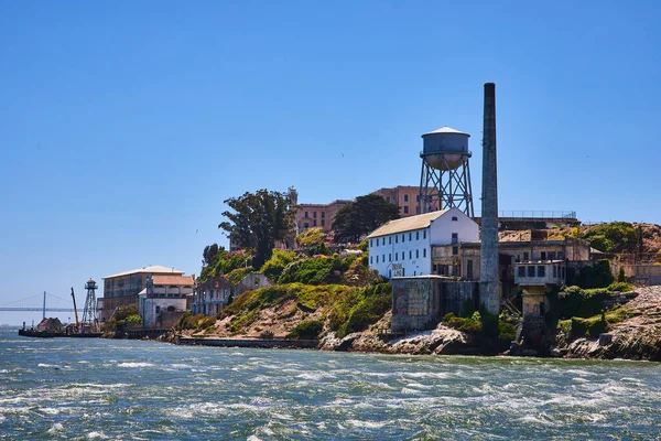 Afbeelding Van Oostkant Van Alcatraz Island Heldere Zomerdag Met Heldere — Stockfoto