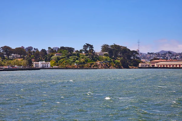 Afbeelding Van Californië Kustlijn Met Haveloos San Francisco Baai Wateren — Stockfoto