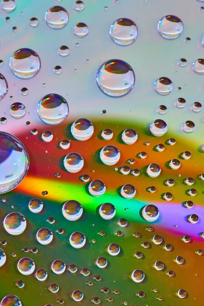 Imagine Luminii Curcubeului Laser Suprafața Metalică Reflectorizantă Bule Active Abstracte — Fotografie, imagine de stoc