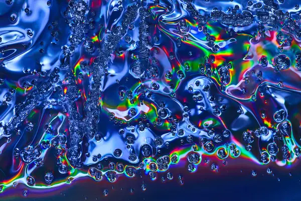 Bild Vibrerande Abstrakt Konst Med Regnbågens Färger Bubblor Som Flyter — Stockfoto