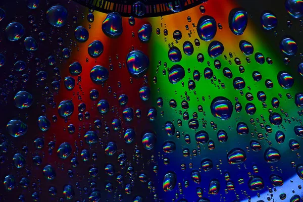 Imagen Superficie Metálica Oscura Colorida Con Burbujas Arco Iris Superficie —  Fotos de Stock