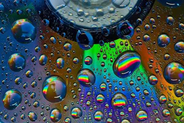 Obrázek Silného Modrého Zeleného Paprsku Světla Plovoucími Bublinami Abstraktním Pozadí — Stock fotografie