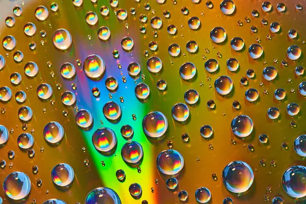 Image Metallic Yellow Silver Rainbow Bubbles Brilliant Burst Light Abstract — Stock Photo, Image