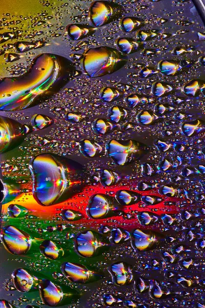Image Burst Fizzy Soda Bubbles Metallic Surface Rainbow Colors Dark — Stock Photo, Image