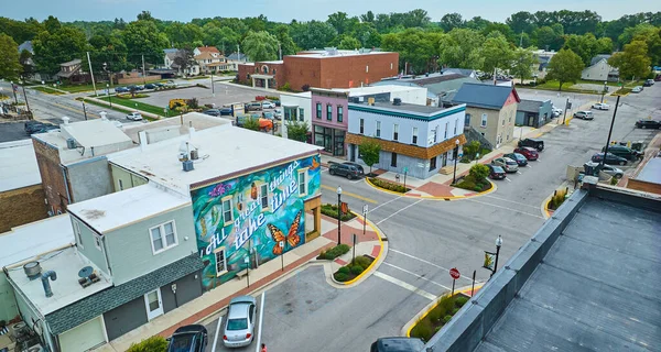 Image Auburn Building Mural Aerial All Great Things Take Time — Stock Photo, Image