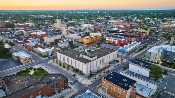 Image Delaware County Court Administration Building Downtown Muncie Indiana Aerial — Stock Photo, Image