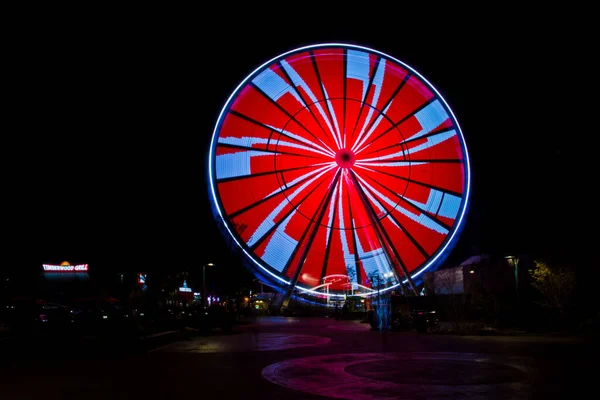 Experience Vibrant Energy Nightlife Gatlinburg Amusement Park Captured Mesmerizing Long — Stock Photo, Image