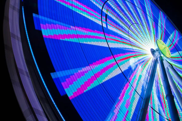 Cena Noturna Vibrante Uma Roda Gigante Giratória Parque Diversões Gatlinburg — Fotografia de Stock