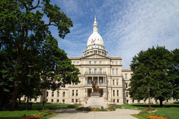 Édifice Gouvernement Avec Monument Historique Lansing Michigan Symbole Gouvernance Grandeur — Photo