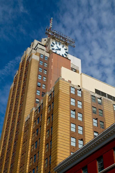 Vintage Clock Tower Lansing Capturando Passagem Tempo Este Cenário Urbano — Fotografia de Stock