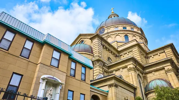 Vue Aérienne Basilique Saint Josaphat Milwaukee Wisconsin Mettant Valeur Son — Photo