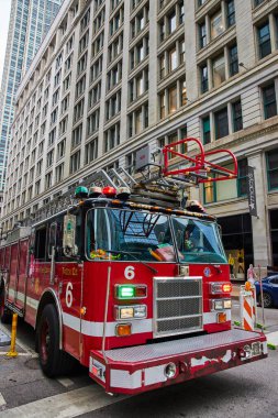 İtfaiye aracı görüntüsü, 6 numaralı motor Chicago, Illinois, ABD 'de.