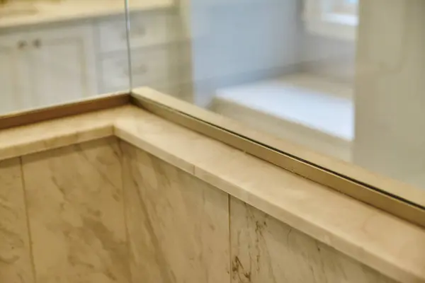 Elegant Marble Countertop Meets Glass Divider in Luxury Michigan Residential Interior, 2015