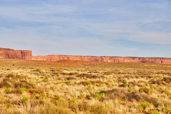 Daytime View Breathtaking Arizona Desert Landscape Arid Vegetation Towering Red — Stock Photo, Image