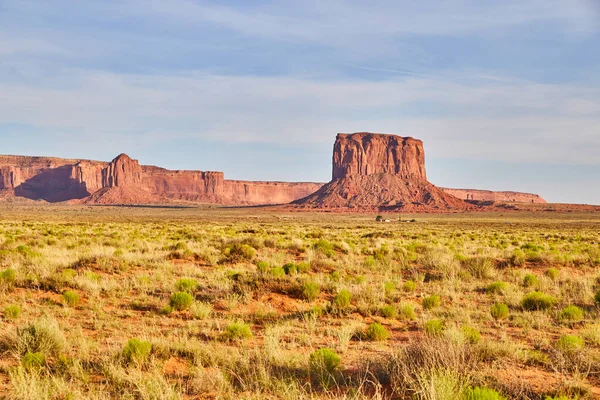 Tarde Monument Valley Arizona 2016 Mostrando Los Icónicos Contrafuertes Terreno — Foto de Stock