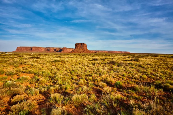 Sunlit Desert Landscape Monument Valley Arizona 2016 Highlighting Iconic Red — Stock Photo, Image