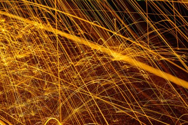 Soyut Enerji Ekranında Canlı Işık İzleri, Fort Wayne, Indiana, 2017 'de Uzun Pozlama yoluyla çekilmiştir.