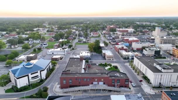 Tranquil Muncie Nin Hava Görüntüsü Muncie Indiana Şehir Merkezinin Dingin — Stok video