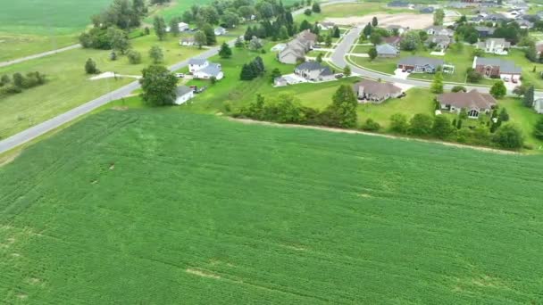 Auburn Indiana Nın Hava Sabit Çekimi Banliyö Tarım Hayatının Huzurlu — Stok video