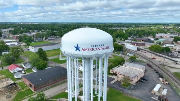 Luftaufnahme Des Indiana American Water Tower Muncie Indiana Ein Wahrzeichen — Stockvideo