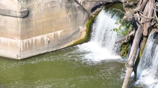 Fort Wayne Indiana Daki Güçlü Maumee Nehir Barajı Nın Hava — Stok video
