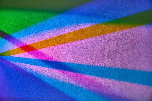 Vibrantly Illuminated Abstract Art from Indiana, Showcasing Color Theory Through Rainbow Hues and Flashlight Shadows