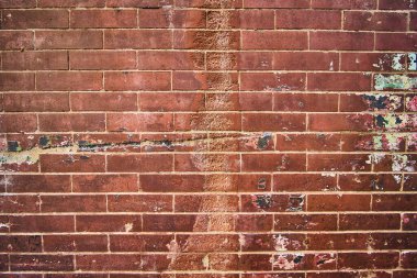 Nashville Tennessee 'de yıpranmış kırmızı tuğla duvar kentsel bozulma ve kırsal cazibe sergiliyor. Eski tuğlaların tarihi dokusu, mimari ve nostaljik açıdan mükemmel esneklik ve tarihi çağrıştırıyor.