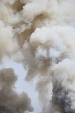 Thick smoke rises from a Columbus scrap yard fire in Ohio, capturing the dramatic impact of industrial activity and environmental challenges during a dry fall season in 2024. clipart