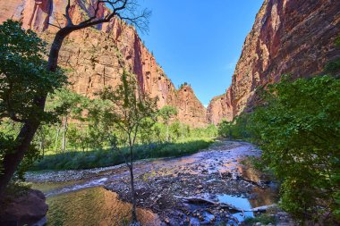 Zion Ulusal Parkı 'nın nefes kesici güzelliğini keşfedin. Canlı kızıl kaya kayalıklarını ve kanyonun huzurlu nehrini keşfedin. Doğada huzur ve macera arayanlar için mükemmel..