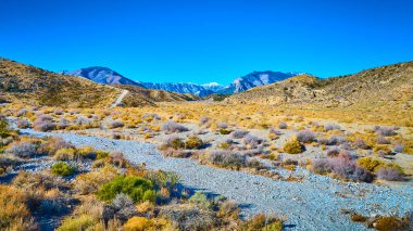 Nevada 'nın dramatik çöl manzarasını hava manzarasından keşfedin. Titrek Las Vegas yakınlarındaki Charleston Dağı 'nın karlı tepelerine uzanan engebeli yolları ve yuvarlanan tepeleri keşfedin..