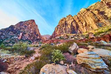 Nevada 'daki Red Rock Kanyonu' nun nefes kesici güzelliğini tecrübe edin. Yüksek kumtaşı kayalıklarını ve berrak mavi gökyüzünün altındaki canlı çöl manzaralarını keşfedin. Macera ve sükunet arayanlar için mükemmel..