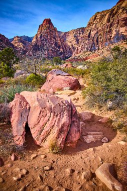 Las Vegas yakınlarındaki görkemli Red Rock Kanyonunu keşfedin. Mavi gökyüzüne karşı yükselen kırmızı oluşumlar maceraperestleri Pine Creek Kanyonları 'nın engebeli yollarına davet ediyor..