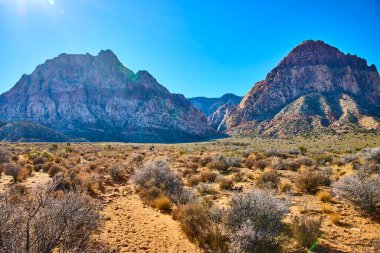 Las Vegas, Nevada yakınlarındaki Red Rock Kanyonu 'nun engebeli güzelliğini keşfedin. Görkemli dağlar ve güneşli bir çöl manzarası, iyi çiğnenmiş yürüyüş yolları boyunca maceraya davetiye çıkarır. Doğadan ilham almak için mükemmel.