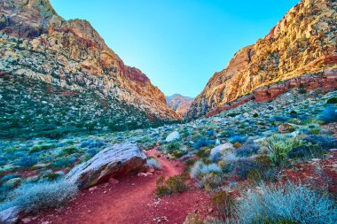 Las Vegas yakınlarındaki görkemli Oak Creek Kanyonunu keşfedin. Sıcak renklerdeki engebeli uçurumlar ve dolambaçlı patikalar bu sakin çöl manzarasında maceraya davetiye çıkarıyor. Doğa ve seyahat meraklıları için mükemmel..