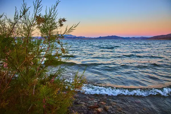 Nevada 'nın sakin sularında güneş batarken Mead Gölü' ndeki sükuneti tecrübe edin. Pastel gökyüzü ve yumuşak dalgalar barışçıl bir kaçış yaratır, doğa severler ve günbatımı arayanlar için mükemmel..