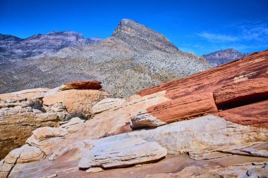Nevada 'daki Red Rock Kanyonu' nun görkemli güzelliğini görün. Çarpıcı kumtaşı oluşumları ve canlı mavi gökyüzünün altındaki Kaplumbağa Kafa Tepesi. Seyahat ve doğa meraklıları için mükemmel..